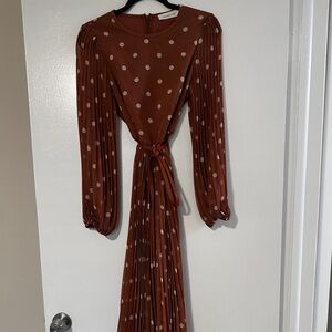 Zimmermann mauve Pleated Dress with Bishop Sleeves